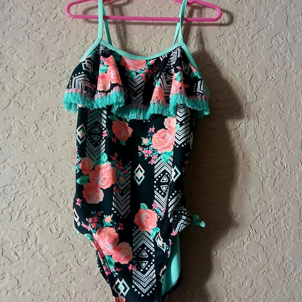 Wonder Nation Floral Geometric Kids Swimsuit